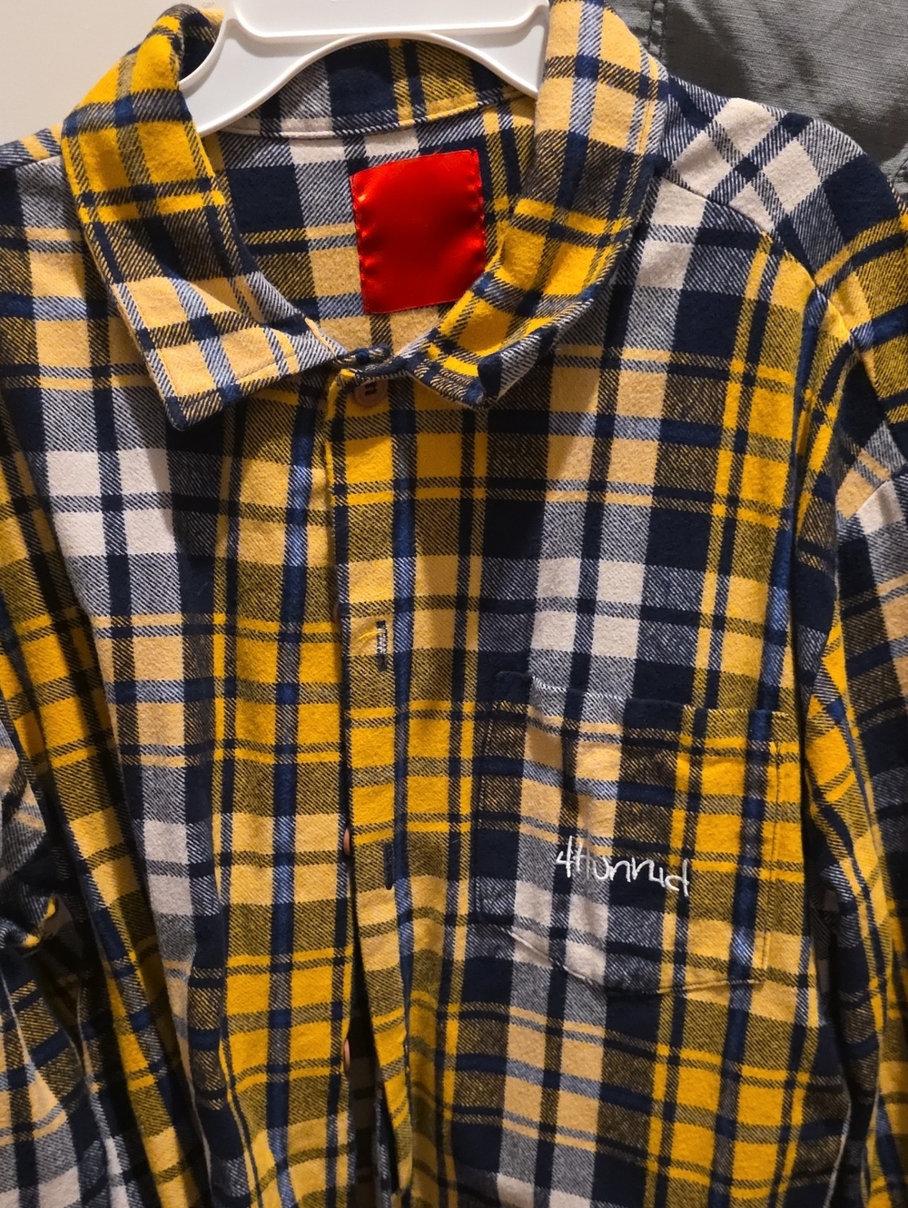 Yellow and Navy Plaid 4hunnid Flannel